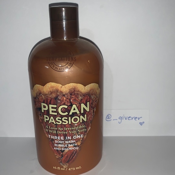 New! Pecan Passion 3-in-1 Temptations Body Wash, Bubble Bath & Shampoo - Picture 2 of 10